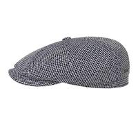 Stetson Hatteras Cotton Jersey Flatcap - Zweifarbige Mütze - Unisex - 100% Baumwollcap mit UV-Schutz 40+ - Made in The EU - Frühjahr/Sommer schwarz-weiß XXL (62-63 cm)