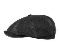 Stetson Hatteras Denim Garage Flatcap Schirmmütze Ballonmütze Herren - mit Schirm Herbst-Winter Herbst Winter - XL (60-61 cm) schwarz