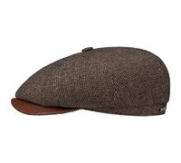 Stetson Hatteras Dodgeville Flatcap Modische Schirmmütze Hahnentrittdesign Made in EU Unisex Herbst Winter braun XXL (62-63 cm)