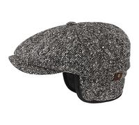 Stetson Hatteras Donegal Earflaps Cap Mütze Herren Tweed-Wollcap Herbst Winter schwarz 62 cm