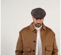 Stetson Hatteras Flat Cap Leder Schiebermütze Herren Handmade in Germany Sommer Winter anthrazit 60 cm