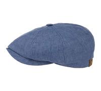 Stetson Hatteras Flatcap Leinen Damen/Herren - Mütze mit Baumwollfutter - Flat Cap mit Sonnenschutz UV 40+ - Schirmmütze Frühjahr/Sommer - Ballonmütze grau 54 cm