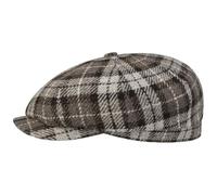 Stetson Hatteras Flatcap Harris Tweed Herren Winter Made in EU Dunkelbraun 61 cm