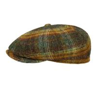 Stetson Hatteras Shetland Plaid Flatcap Schirmmütze Ballonmütze Herren - mit Schirm, Futter Winter Herbst-Winter - L (58-59 cm) Oliv