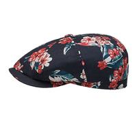 Stetson Hatteras Flowlin Flatcap - Gemusterte Mütze aus Leinen - Geblümt Mehrfarbig - Sommermütze mit tropischem Muster - Damen & Herren - Frühjahr/Sommer dunkelblau S (54-55 cm)