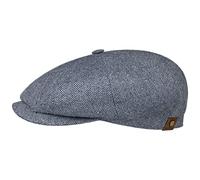 Stetson Hatteras Frame Seide Schirmmütze Damen/Herren - Made in The EU Sommermütze Wildseidenmütze Schildmütze mit Schirm, Futter Frühling-Sommer (DE/NL/SE/PL, Numerisch, 63, Blau/Weiß)