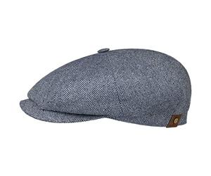 Stetson Hatteras Frame Seide Schirmmütze Damen/Herren - Made in The EU Sommermütze Wildseidenmütze Schildmütze mit Schirm, Futter Frühling-Sommer (DE/NL/SE/PL, Numerisch, 59, Blau/Weiß)