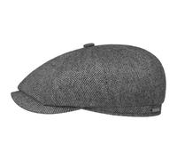 Stetson Hatteras Harridge Wool Flatcap Schirmmütze Ballonmütze Herren - Made in the EU mit Schirm, Futter, Futter Winter Herbst-Winter - XL (60-61 cm) anthrazit-grau