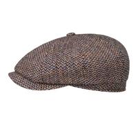 Stetson Hatteras Harris Tweed Freestyle Flatcap Schirmmütze Ballonmütze Herren - Made in The EU mit Schirm, Futter Winter Herbst-Winter - XL (60-61 cm) blau-orange