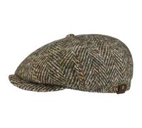 Stetson Hatteras Herringbone Flatcap Herren aus Schurwolle Baumwollinnenfutter Herbst Winter beige 62 cm