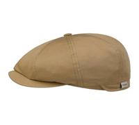Stetson Hatteras Hertford Flatcap Unifarbene Schirmmütze 100% Baumwolle Doppelrand Made in Italy Herren Frühjahr Sommer Khaki S (54-55 cm)