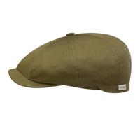 Stetson Hatteras Hertford Flatcap Unifarbene Schirmmütze 100% Baumwolle Doppelrand Made in Italy Herren Frühjahr Sommer Oliv M (56-57 cm)