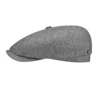Stetson Hatteras Kaschmir Seide Flatcap Damen/Herren - Schiebermütze Made in Germany - Kaschmirmütze mit Schurwolle - Flat Cap Sommer/Winter grau 60 cm