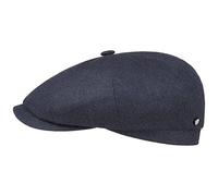 Stetson Hatteras Kaschmir Seide Flat Cap Damen Herren Made in Germany Kaschmirmütze Schurwolle Sommer Winter dunkelblau 59 cm