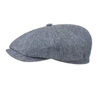 Stetson Hatteras Linen Flatcap Meliert Mehrfarbig Made in Germany Herren Frühjahr Sommer blau 61 cm