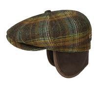 Stetson Hatteras Meadville Flatcap Herren Wasserabweisend Schurwolle Kariert Ohrenschutz Herbst Winter grün M (56-57 cm)