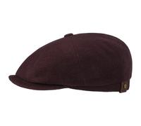 Stetson Hatteras Noir Schirmmütze Uni meliert Damen und Herren Herbst Winter Bordeaux 60 cm