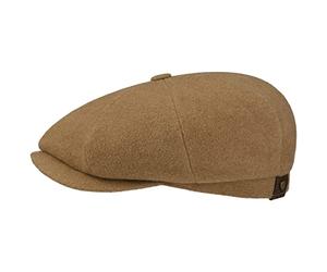 Stetson Hatteras Noir Schirmmütze Uni meliert Damen und Herren Herbst Winter Camel 60 cm