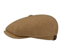 Stetson Hatteras Noir Schirmmütze Damen/Herren - Flatcap mit Wolle und Kaschmir - Wollmütze Herbst/Winter - Ballonmütze mit Flanelfutter - Flat Cap camel 61 cm