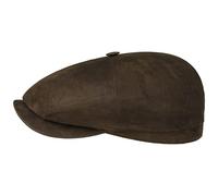 Stetson Hatteras Oily Goat Flatcap - Dunkelbraune Mütze - Elegante Ledercap - Schirmmütze aus Leder - Wetterfest - Made in Germany - Herren - Herbst/Winter dunkelbraun 58 cm