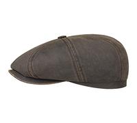Stetson Hatteras Old Cotton Schiebermütze Damen Herren Newsboy Cap UV-Schutz 40 Ballonmütze Wasserabweisend Schildmütze mit Baumwolle Flatcap Sommer Winter braun XXL (62-63 cm)