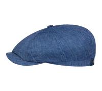 Stetson Hatteras Pandico Flatcap - Zweifarbige Mütze aus 100% Leinen - Sommermütze mit Nadelstreifen - Made in The EU - Herren - Frühjahr/Sommer blau-weiß 57 cm