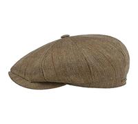 Stetson Hatteras Pascoli Flatcap Elegante Seidencap Made in EU Herren Frühjahr Sommer beige-braun 58 cm