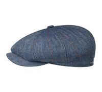 Stetson Hatteras Pascoli Flatcap Elegante Seidencap Made in EU Herren Frühjahr Sommer blau 62 cm