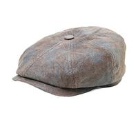 Stetson Schiebermütze Hatteras aus Leder Braun gemustert, 57/M