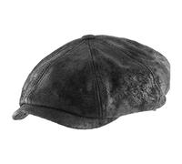 Stetson Hatteras Pigskin Schirmmütze aus Leder, Schwarz (1) 58-59 cm (L)