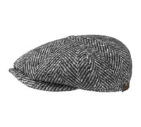 Stetson Hatteras Schildmütze - Hochwertige Schirmmütze Damen/Herren - 100% Schurwolle - Flatcap mit Baumwollfutter - Wollcap Herbst/Winter schwarz 55 cm