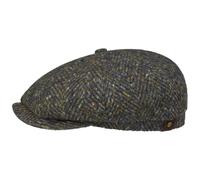 Stetson Hatteras Schildmütze - Hochwertige Schirmmütze Damen/Herren - 100% Schurwolle - Flatcap mit Baumwollfutter - Wollcap Herbst/Winter grau 60 cm