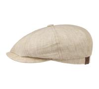 Stetson Hatteras Flatcap Leinen Damen/Herren - Mütze mit Baumwollfutter - Flat Cap mit Sonnenschutz UV 40+ - Schirmmütze Frühjahr/Sommer - Ballonmütze beige 63 cm