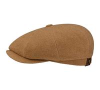Stetson Hatteras Schirmmütze Damen Herren Flat Cap mit Wolle Kaschmir Herbst Winter Flanelfutter Camel 58 cm