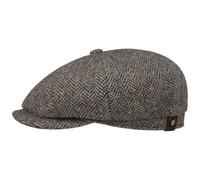 Stetson Hatteras Schirmmütze Fischgrat Harris Tweed Made in EU Herren anthrazit-beige 57 cm