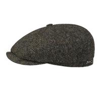 Stetson Hatteras Schirmmütze Hahnentritt Wollcap Made in EU Herren Sommer Winter Oliv-meliert L (58-59 cm)
