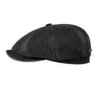 Stetson Hatteras Denim Garage Flatcap Schirmmütze Ballonmütze Herren - mit Schirm Herbst-Winter Herbst Winter - L (58-59 cm) schwarz