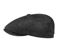 Stetson Hatteras Schirmmütze Vintageleder Herren Sommer Winter schwarz L (58-59 cm)