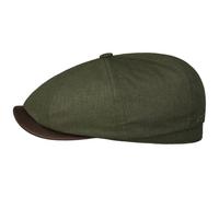 Hatteras Waxed Cotton Linen Flatcap by Stetson oliv L (58-59 cm)