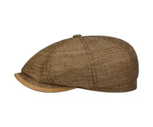 Stetson Hatteras Yelvington Flatcap Klassisch Elegantes Design Made in Germany Herren Frühjahr Sommer braun 60 cm