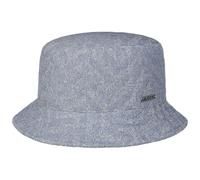 Stetson Herringbone Cotton Bucket Stoffhut Unifarbener Hut UV-Schutz 40 Made in EU Unisex Frühjahr Sommer blau M (56-57 cm)