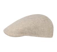 Stetson Herringbone Leinen Flatcap Schirmmütze Herren - Leinencap mit UV-Schutz 40 - Herrencap Made in EU - Mütze mit Baumwollfutter - Schiebermütze Frühjahr/Sommer - Flat Cap Hellbeige 59 cm