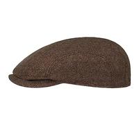 Stetson Herringbone Silk Driver Flatcap Schirmmütze Schiebermütze Seidencap Herren - Made in The EU mit Schirm, Futter Frühling-Sommer - 60 cm braun