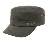 Stetson Herringbone Army Cap mit Futter Armycap Wintercap Herren - Hinten geschlossen, Schirm, Winter Herbst-Winter - M (56-57 cm) dunkeloliv