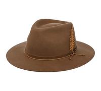 Stetson Jacksfield Wollhut Traveller mit Ledergarniturband Asahi Guard® Filzhut Unisex Wetterfest Herbst/Winter braun L (58-59 cm)