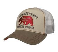 Stetson JBS-Bear Trucker Cap Baseballcap mit Baumwolle Markenstickerei Snapback Cap mit Mesh-Einsatz Schirmmütze Winter Sommer beige One Size Small