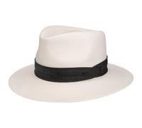 Stetson Jefferson Bleached Panamahut Naturfarbener Traveller Sonnenhut UV-Schutz 40+ Made in Italy Herren Frühjahr Sommer cremeweiß 56 cm
