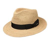 Stetson gehäkelter Strohhut Fedora Crochet Mittelbeige, 55/S