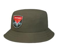 Stetson Jersey Bucket Stoffhut Einfarbiger Knautschbarer Fischerhut UV-Schutz Unisex Damen Herren Ganzjährig Oliv L (58-59 cm)