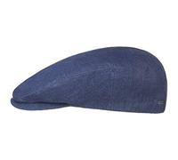 Stetson Just Linen Flatcap Schirmmütze Uni einfarbig Made in EU Damen und Herren Frühling Sommer blau 63 cm
